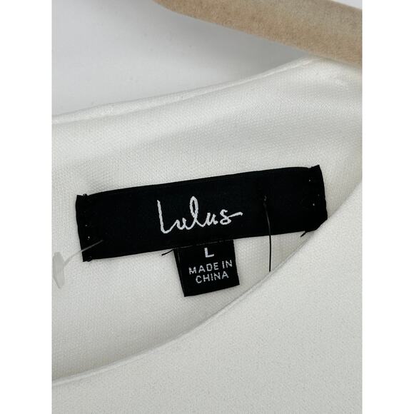 Lulus New! White Half Sleeve Sheath Dress Mini Cocktail Formal Wedding Vacay L - Picture 4 of 10